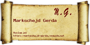 Markschejd Gerda névjegykártya